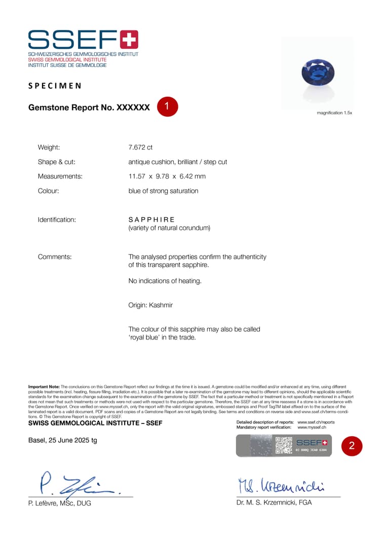 Specimen Verification Example